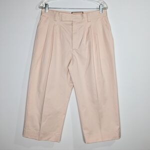 Plan C light pink pleated cropped work trouser pant 42 US 4/6